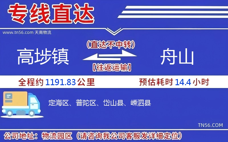 高埗鎮(zhèn)到舟山物流公司 高埗鎮(zhèn)到舟山物流公司