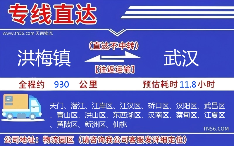 洪梅鎮(zhèn)到武漢物流公司 洪梅鎮(zhèn)到武漢物流公司