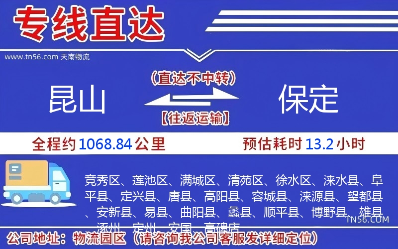 昆山到保定物流公司