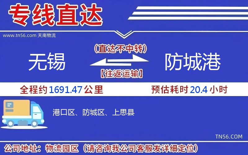 無(wú)錫到防城港物流公司